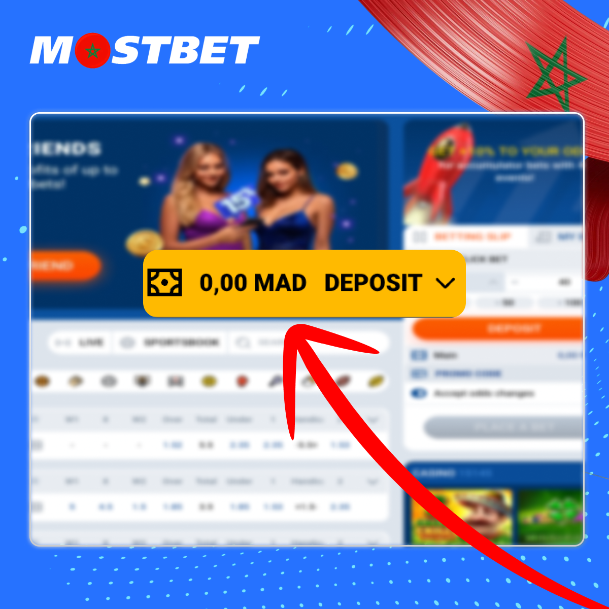 كيفية إيداع الأموال في Mostbet المغرب