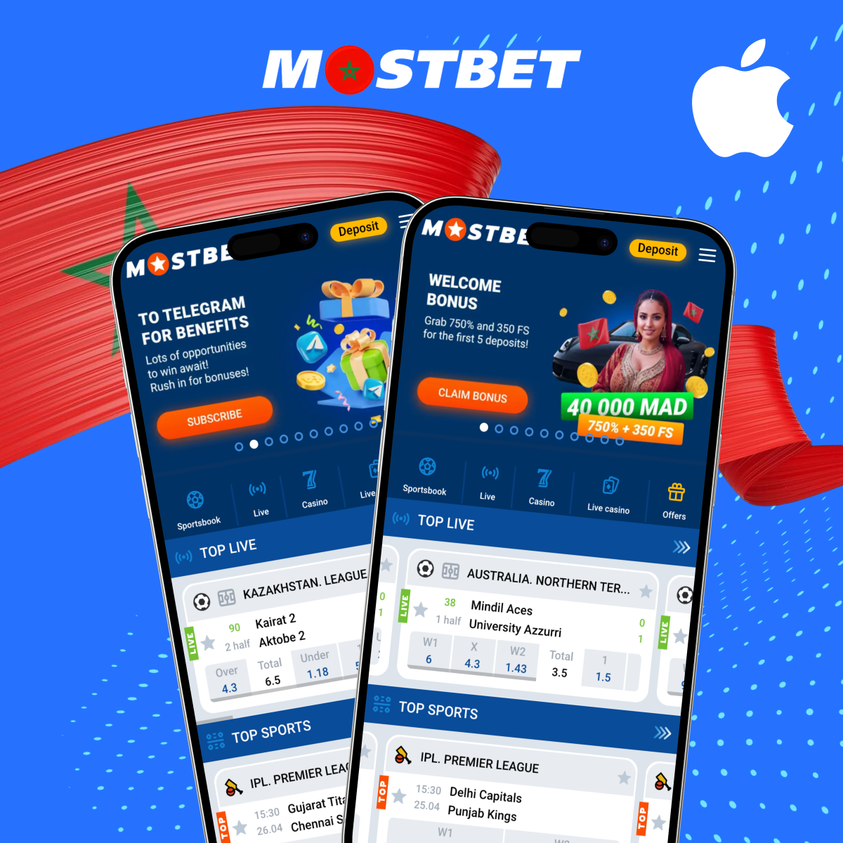 تطبيق Mostbet لأجهزة iPhone و iPad بنظام iOS في المغرب